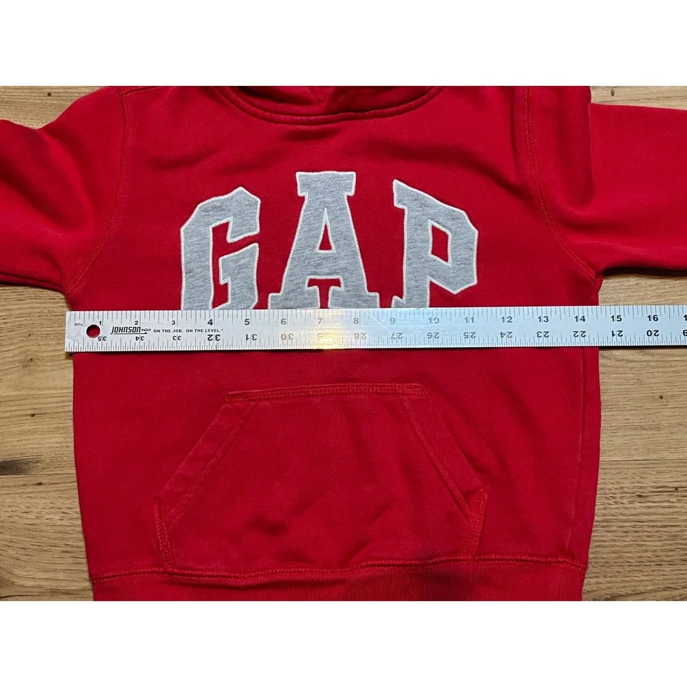 Gap Hoodie Toddler 5T Red Logo Pullover Fleece Sweatshirt Long Sleeve Classic